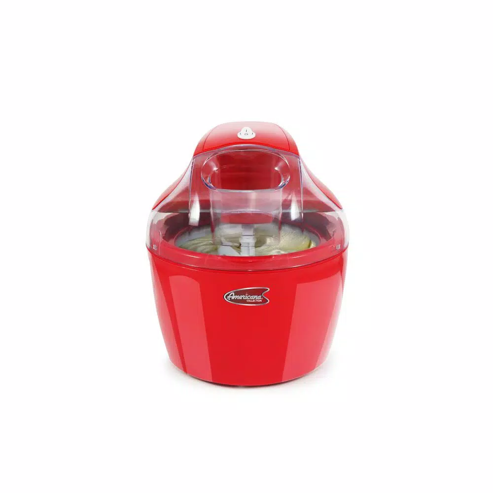 Americana 1.5 Qt. Electric Ice Cream Maker with Quick Freeze Bowl, Red