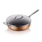 Gotham Steel 5.5 qt. Aluminum Non-Stick Deep Saute Pan with Glass Lid thumbnail 2