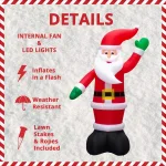 Fraser Hill Farm 20 ft. Pre-Lit Traditional Santa Christmas Inflatable thumbnail 3