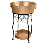Artland Corona XL Party Station - 30 Gallon Galvanized Steel Beverage Tub with Stand and Wine Rack thumbnail 1