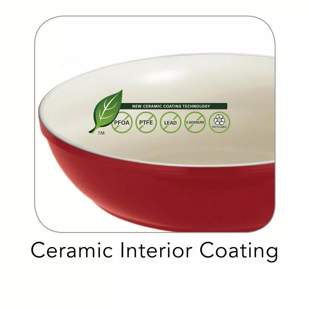 Tramontina Gourmet Ceramica Deluxe 11 in. Stir-Fry Pan, Metallic Red
