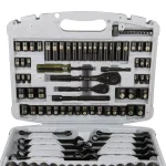 Stanley 99-Piece 1/4 in. & 3/8 in. Drive Black Chrome Laser Etched SAE & Metric Socket Set thumbnail 4