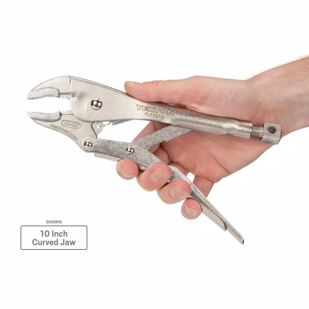 TEKTON 6-Piece Locking Pliers Set with Straight, Curved, and Long Nose Jaws