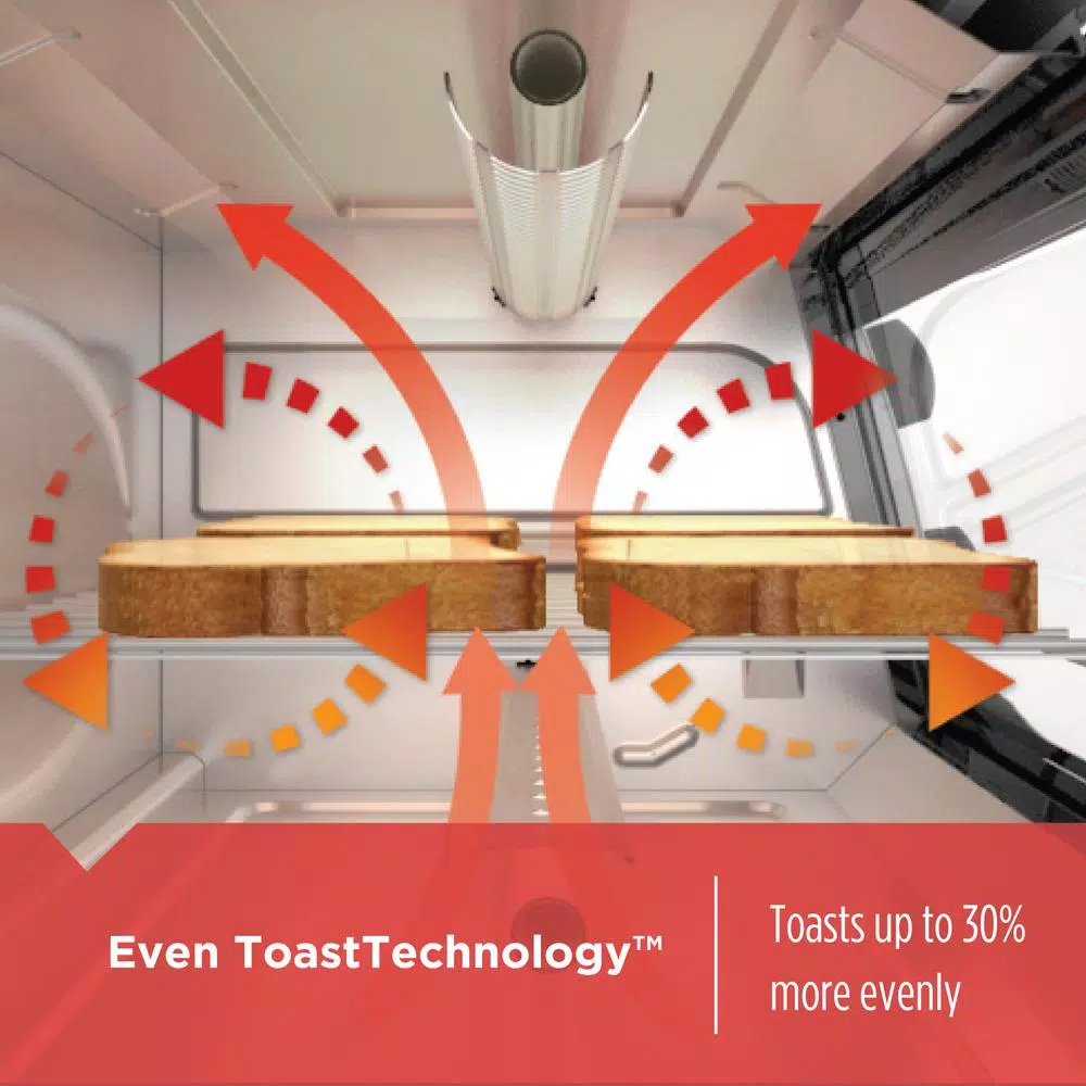 BLACK+DECKER 4-Slice Stainless Steel Convection Toaster Oven with EvenToast Technology