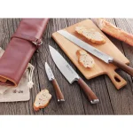 Cangshan H1 Series 4-Piece Professional Knife Set with Genuine Leather Roll and Teak Wood Handles thumbnail 11