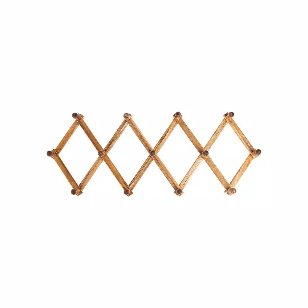 Ironwood Acacia Wood Expandable Accordion Peg Rack