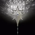 LightShow 18.50 in. Lighted Kaleidoscope Projection Tree Topper, Silver thumbnail 4