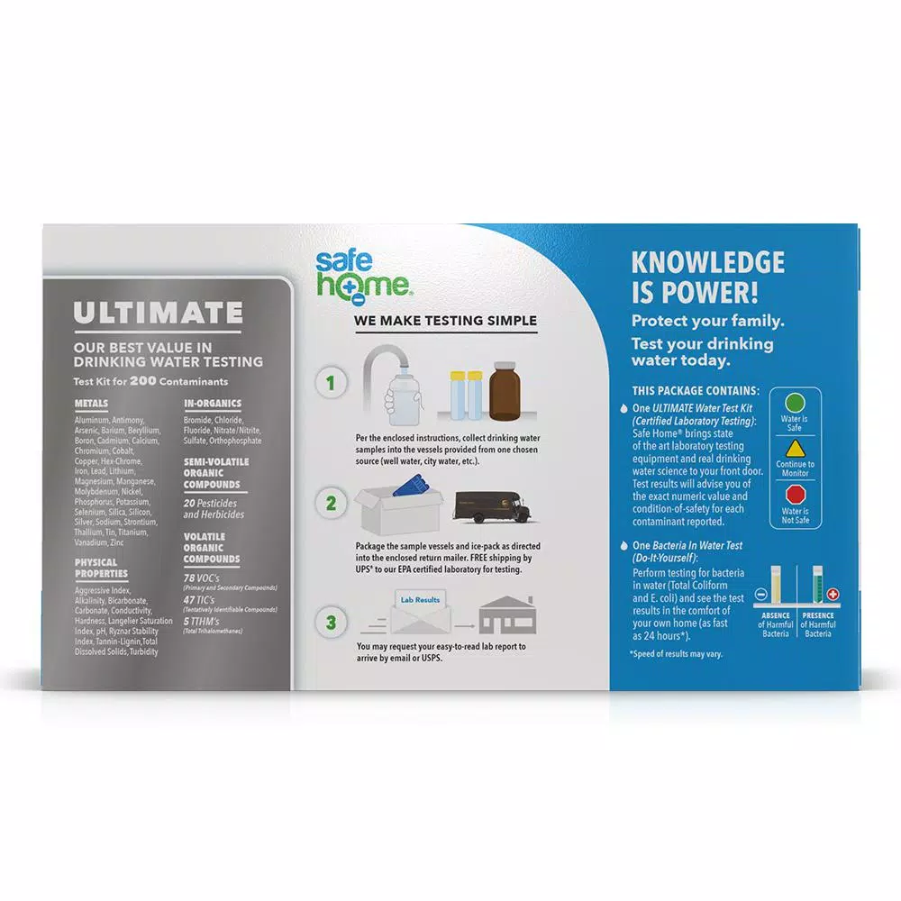 Safe Home Ultimate Drinking Water Test Kit - 200 Contaminants Tested at EPA Certified Laboratory