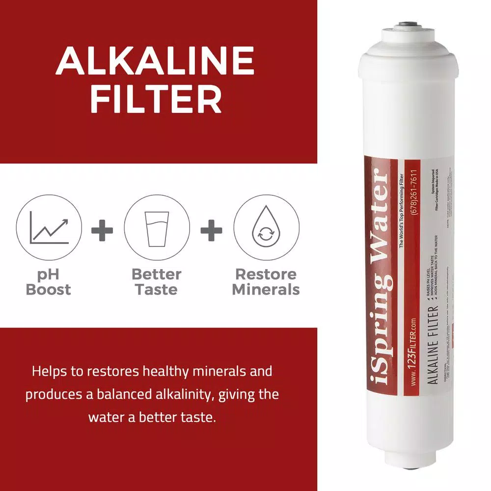 iSpring FA15US 10 in. Universal Inline Alkaline Replacement Water Filter for Reverse Osmosis RO Systems