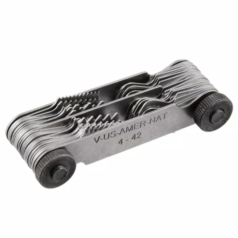 Grand Rapids Industrial Products Grip Thread Pitch Gauge - Dual Metric and SAE Stainless Steel Thread Counter