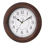 La Crosse Technology 12 in. Round Brown Faux Wood Wall Clock with Silent Quartz Movement thumbnail 3