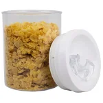 Home Basics 1.5 L Twist 'N Lock Air-Tight White Round Plastic Food Storage Canister thumbnail 3