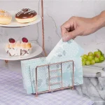 Creative Home Copper Plated Iron Napkin Holder, Elegant Metal Tissue Dispenser for Kitchen and Dining Table thumbnail 4