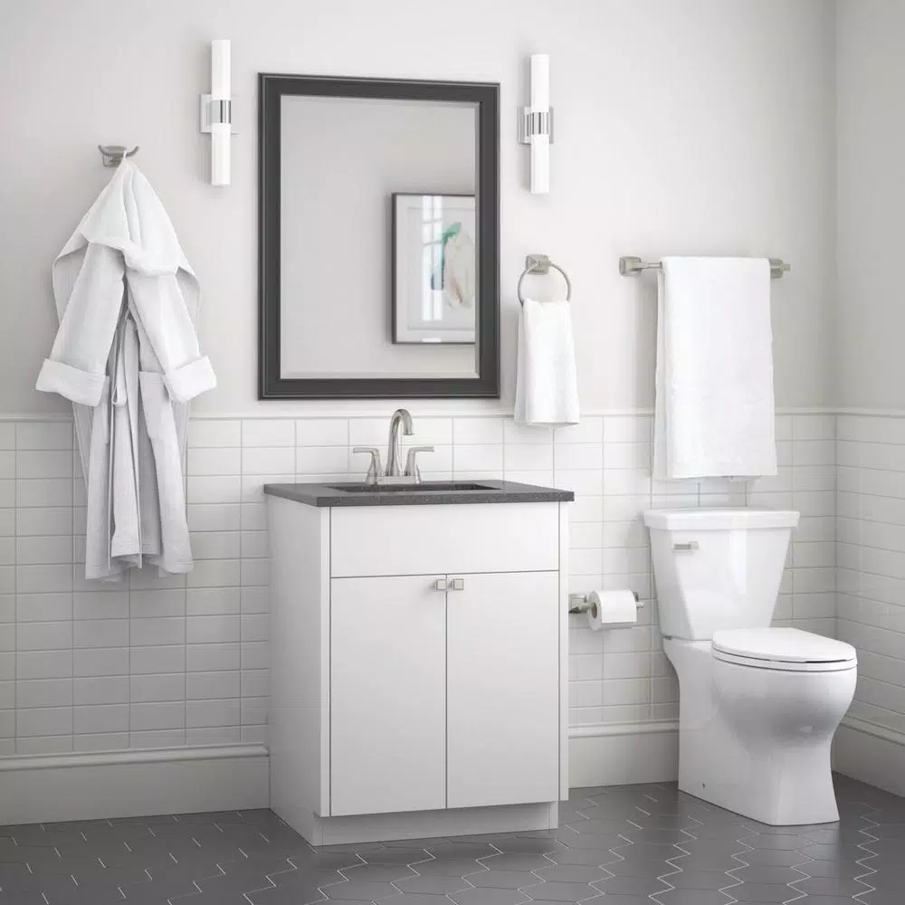 Delta Portwood Double Prong Towel and Robe Hook in SpotShield Brushed Nickel