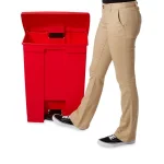 Rubbermaid Commercial Products 18 Gal. Red Fire-Safe Step-On Medical Trash Can, Puncture-Resistant Plastic thumbnail 5