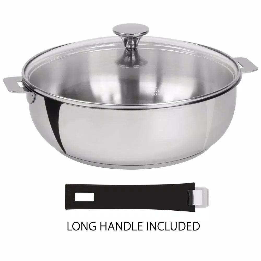Cristel Tulipe 3.5 qt. Stainless Steel Saute Pan with Glass Lid