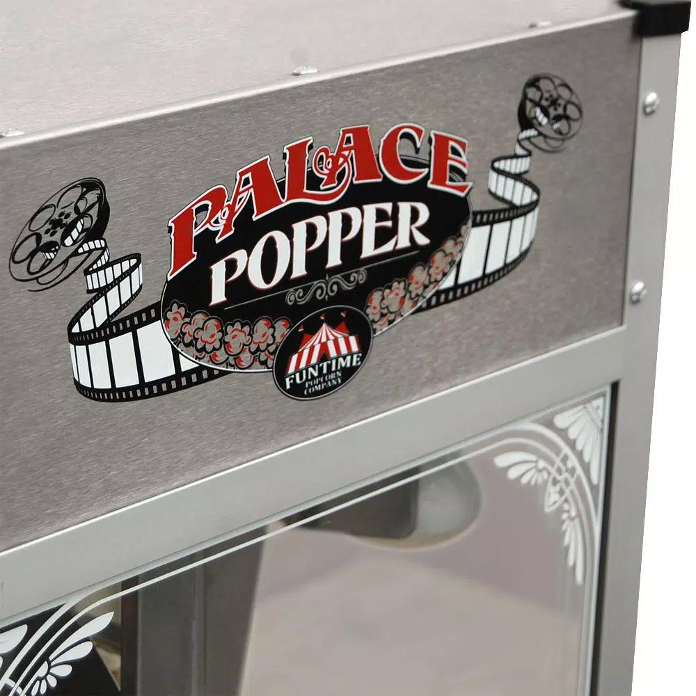 Funtime Palace 16 oz. Stainless Steel Hot Oil Popcorn Popper Machine with Tempered Glass