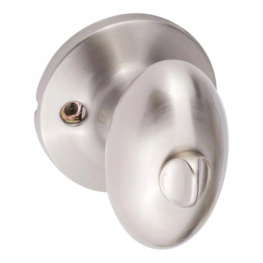 Sure-Loc Hardware Arapaho Satin Nickel Egg Shaped Keyed Entry Doorknob, Brass Construction