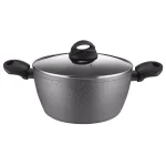 AMERCOOK Lava Stone 3.5 qt. Aluminum Nonstick Casserole Dish with Glass Lid, Gray thumbnail 1