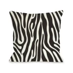 Unbranded One Bella Casa Raffi Zebra Black and White Graphic 16 in. x 16 in. Throw Pillow thumbnail 1