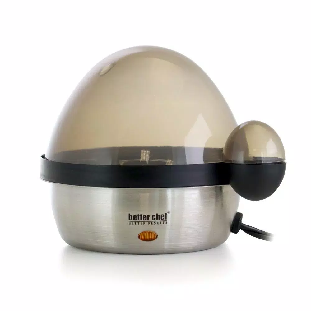 Better Chef 7-Egg Stainless Steel Egg Cooker, Silver/Black