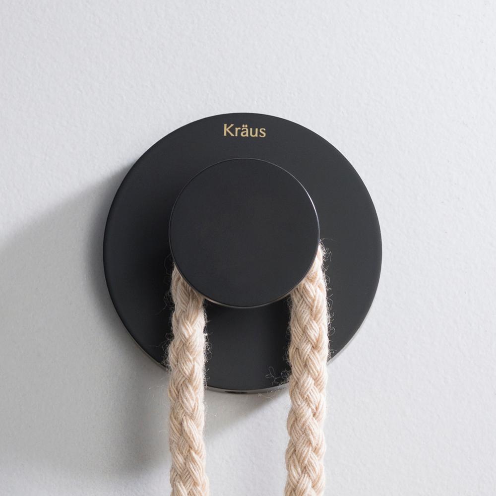 KRAUS Elie Matte Black Solid Brass Robe and Towel Hook