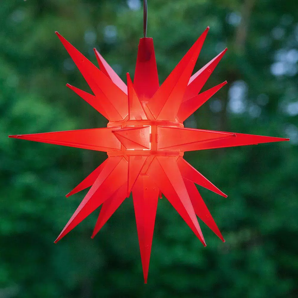 Kringle Traditions 14 in. Red Illuminated LED Moravian Star Holiday Decoration