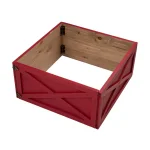 Glitzhome 22 in. Red Wooden Tree Collar - Handcrafted Rustic Tree Box thumbnail 1