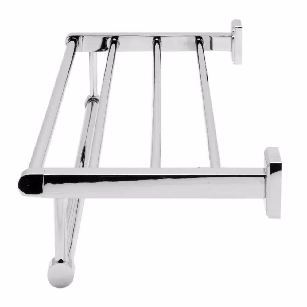 ALFI BRAND 23.63 in. Modern Wall Mount Towel Rack and Shelf, Polished Chrome