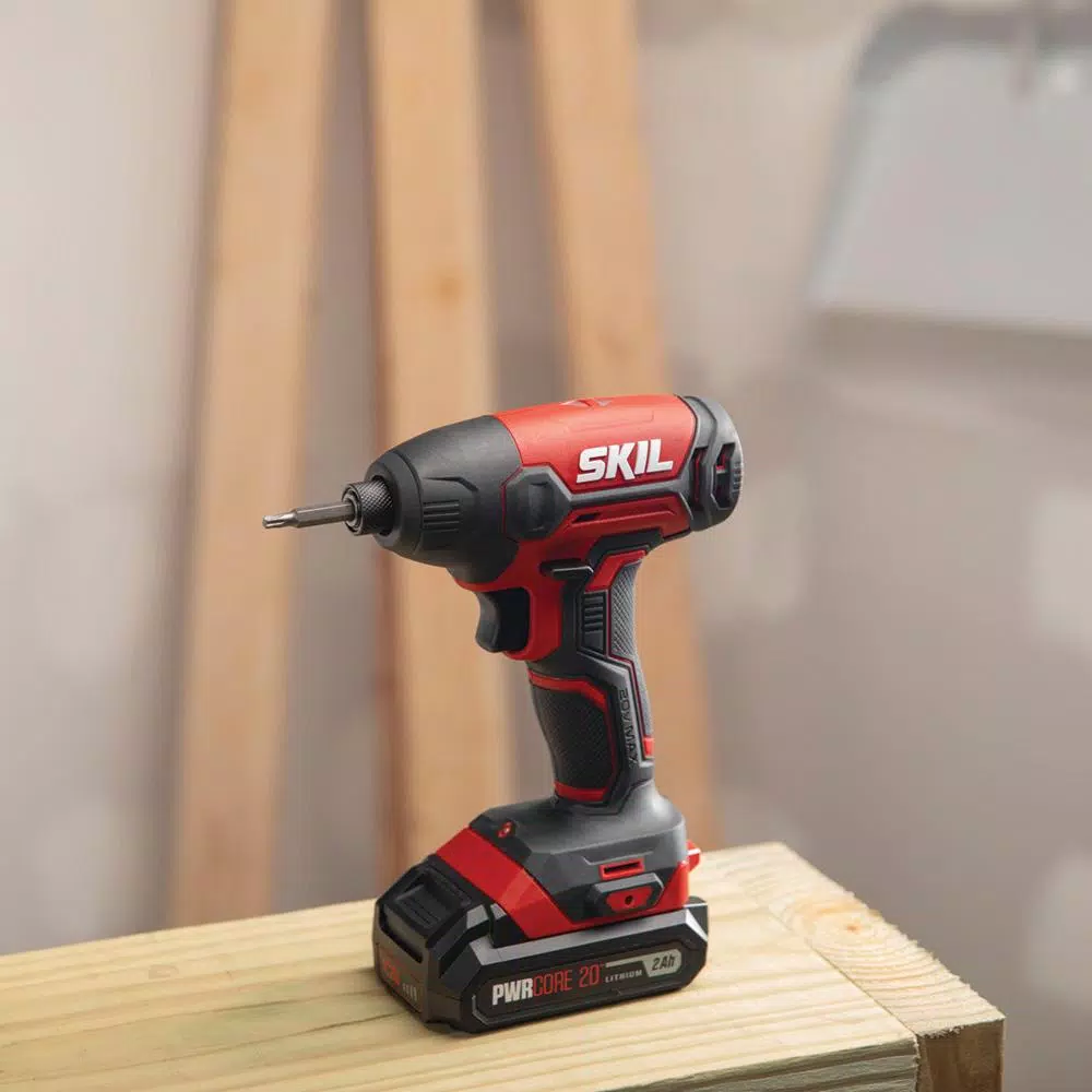 SKIL 20V PWRCORE Lithium-Ion Cordless 1/4 in. Hex Impact Driver Kit