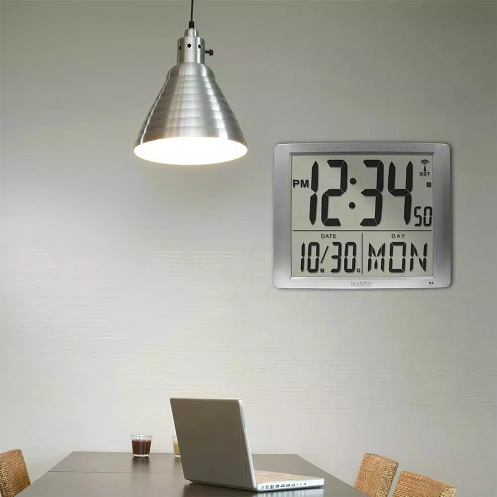 La Crosse Technology 20 in. Extra Large Digital Atomic Wall Clock - Radio Controlled with Date Display