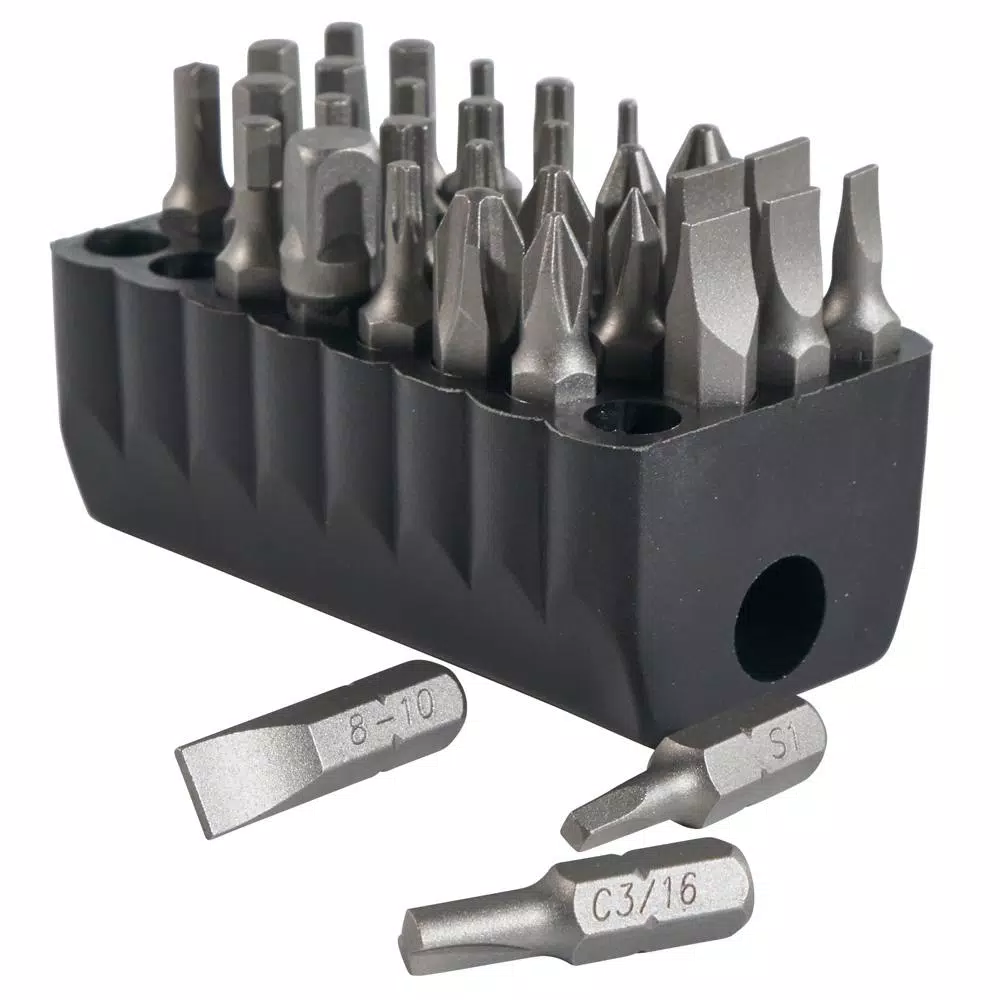 Klein Tools 32-Piece Standard Tip Bit Set with PVC Storage Block