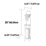 Home Basics Bath Tissue Reserve Freestanding Toilet Paper Holder, Chrome (3-Pack) thumbnail 3