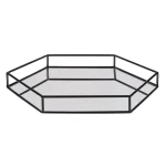 Kate and Laurel Felicia Black Hexagon Mirrored Metal Decorative Tray thumbnail 4
