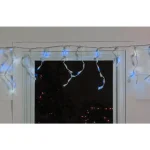 Northlight 6.75 ft. 100-Light Blue LED Wide Angle Icicle Lights, White Wire, Indoor/Outdoor thumbnail 2