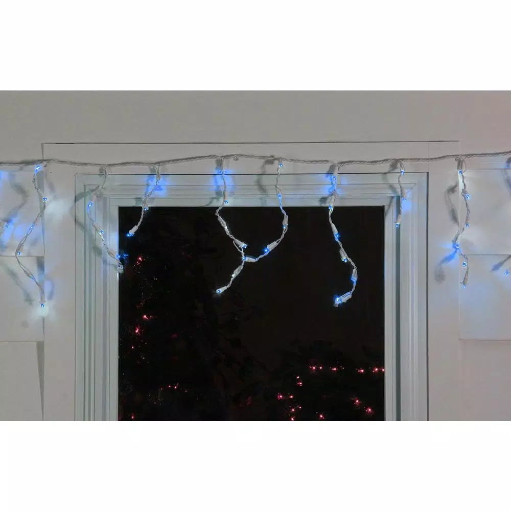 Northlight 6.75 ft. 100-Light Blue LED Wide Angle Icicle Lights, White Wire, Indoor/Outdoor