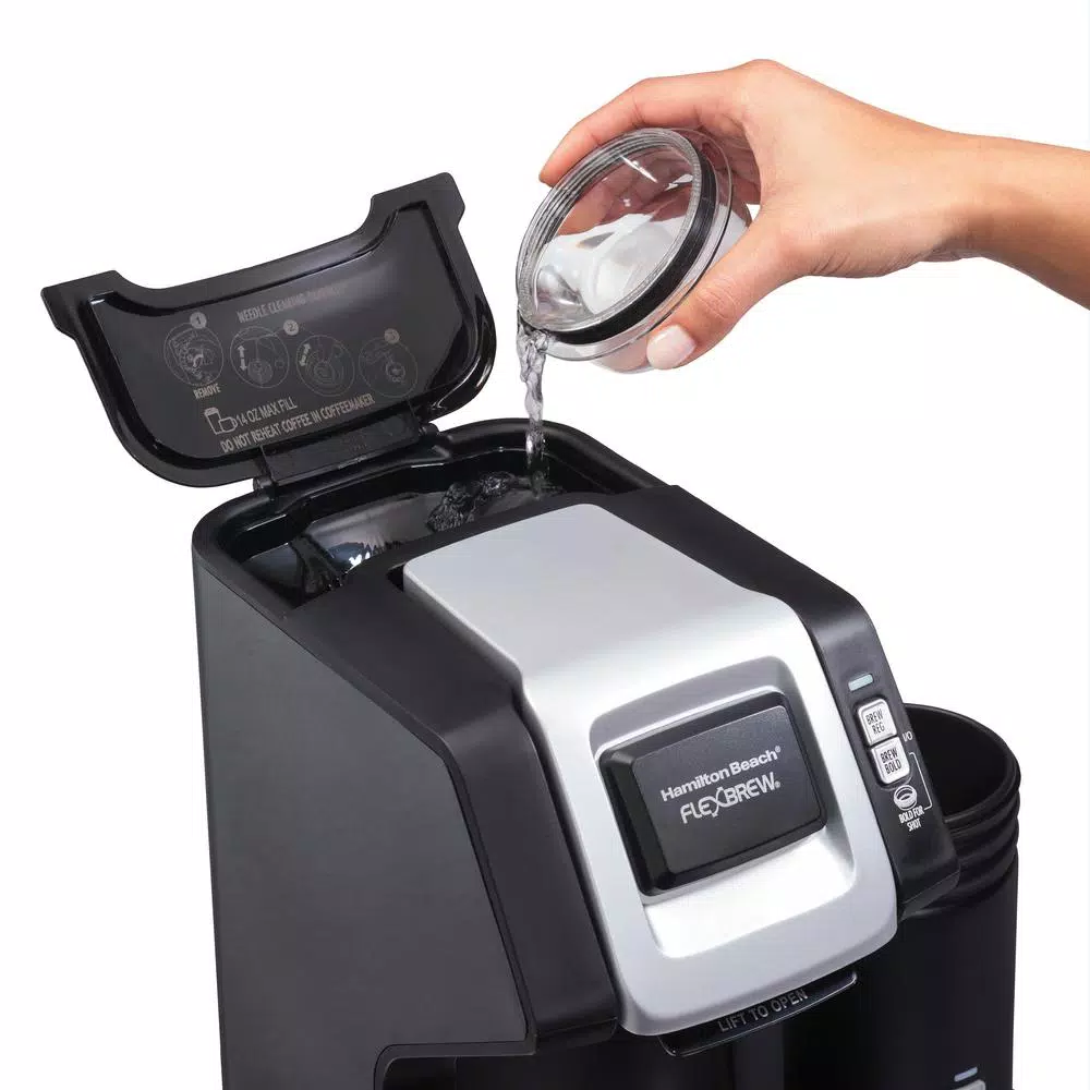 Hamilton Beach FlexBrew Single Serve Coffee Maker with Built-in Milk Frother, Black