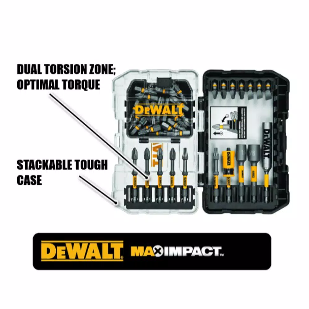 DEWALT Max Impact 40-Piece Screwdriving Bit Set with Storage Case