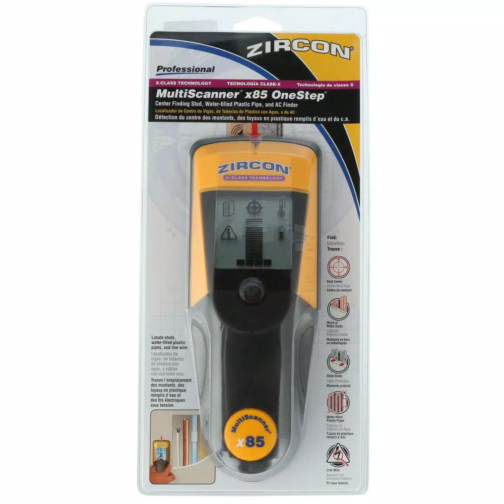 Zircon MultiScanner X85 OneStep Stud Finder, Metal, Wood, and AC Wire Detector