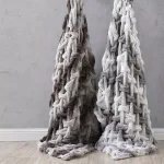 MODERN THREADS Amrapur Overseas Faux Fur Braided Throw with Flannel Reverse, 50 in. x 60 in., Taupe thumbnail 2