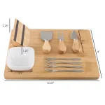 Classic Cuisine 9-Piece Bamboo Cheese Board Set with Stainless Steel Cutlery thumbnail 4