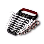 Capri Tools 8-Piece SAE 100-Tooth Flex-Head Ratcheting Combination Wrench Set thumbnail 1