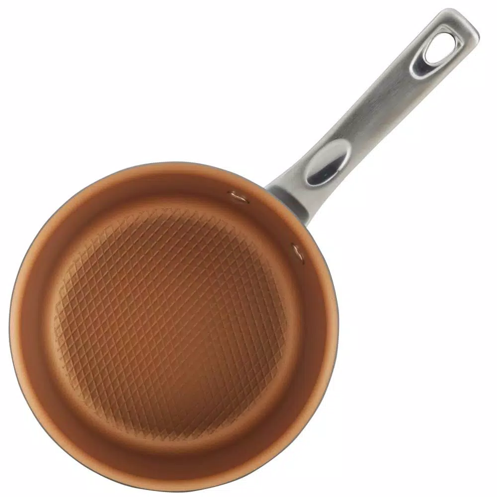 Ayesha Curry Home Collection 2 Qt. Hard Anodized Nonstick Aluminum Saucepan with Glass Lid, Basil Green