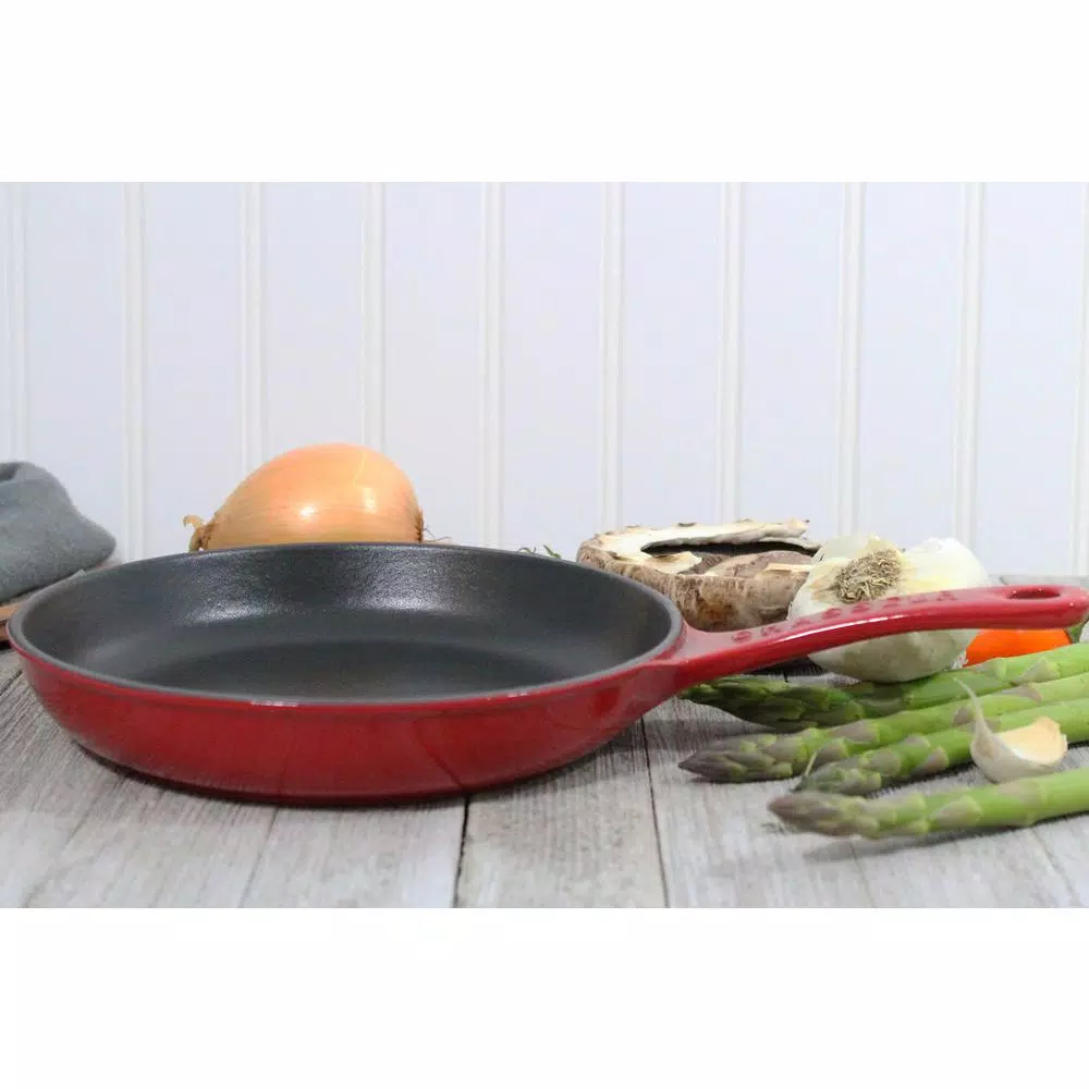 Chasseur 8 in. Red Enameled Cast Iron Frying Pan