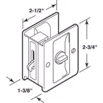 Prime-Line Polished Chrome Pocket Door Privacy Lock and Pull, Reversible Design thumbnail 4