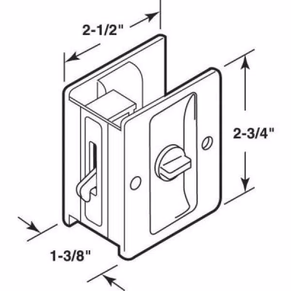 Prime-Line Polished Chrome Pocket Door Privacy Lock and Pull, Reversible Design