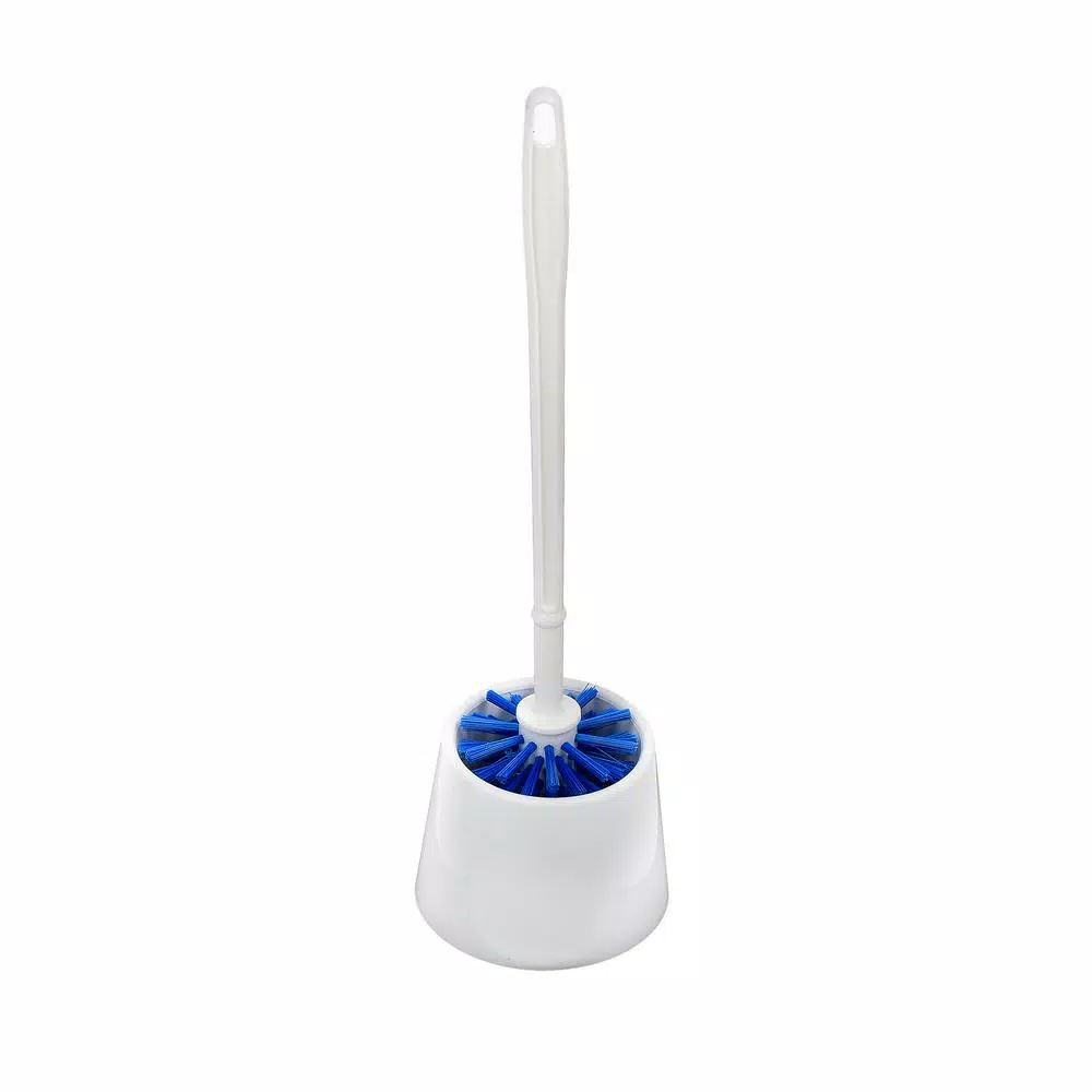 Alpine Industries 16 in. Plastic Toilet Bowl Brush and Holder Set, 2-Pack