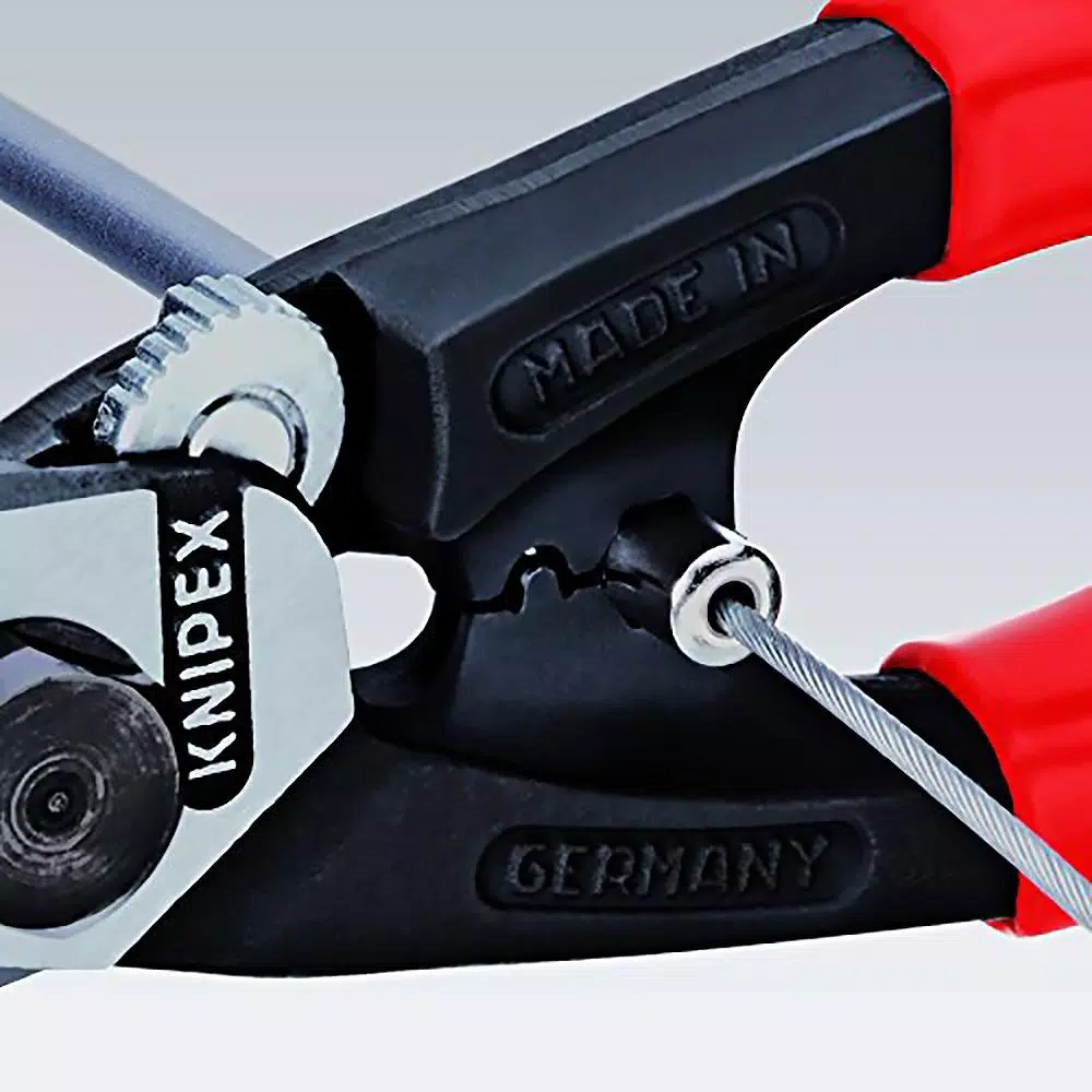 KNIPEX 7-1/2 in. Wire Rope Cutters with Dual-Comfort Grip and Tether Attachment