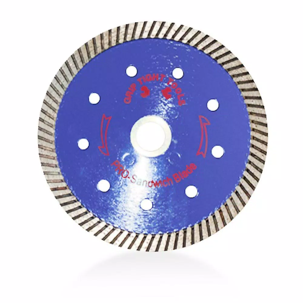 GRIP TIGHT TOOLS 4.5 in. Professional Turbo Sandwich Diamond Saw Blade for Granite, Marble, Concrete & Masonry (10-Pack)
