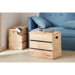 ORE International Mid-Century Modern Natural Wood Storage Box & Multipurpose Bench thumbnail 2